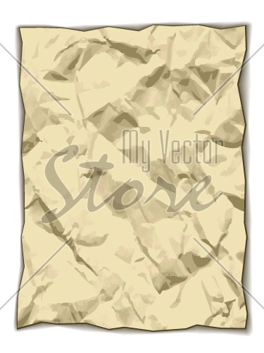 vector crumpled yellowed paper