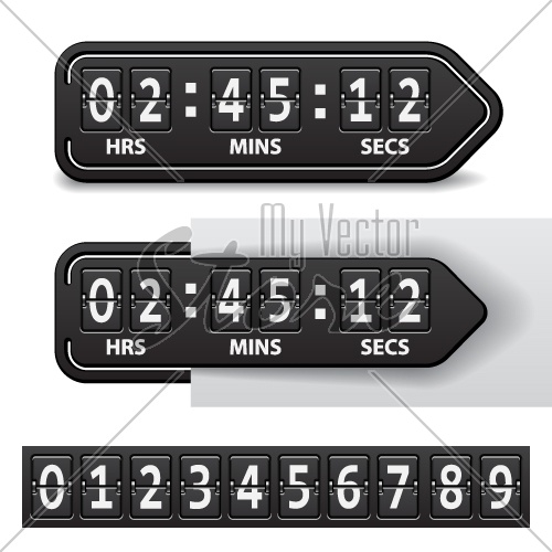 vector countdown black mechanical timer