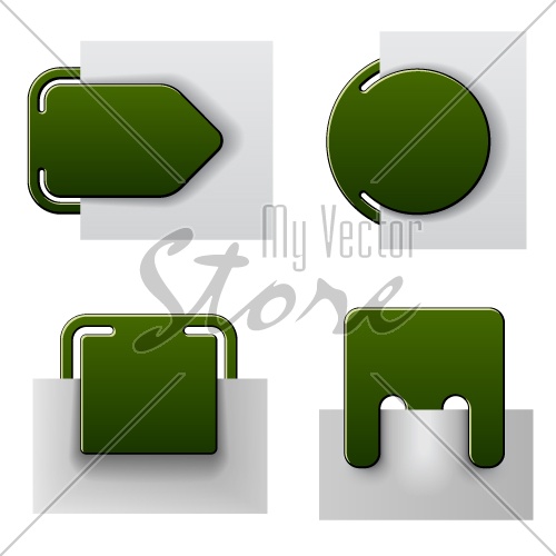 vector green attached labels
