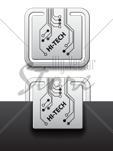 vector hi-tech square circuit board attached labels