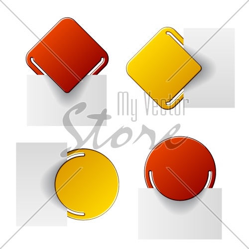 vector red and yellow attached labels