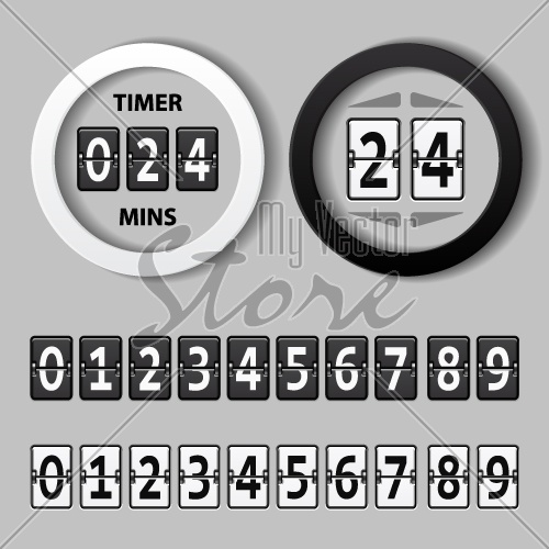 vector countdown round mechanical timer