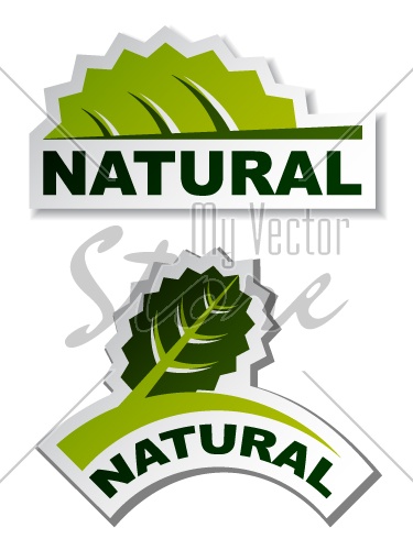 vector natural leaf stickers
