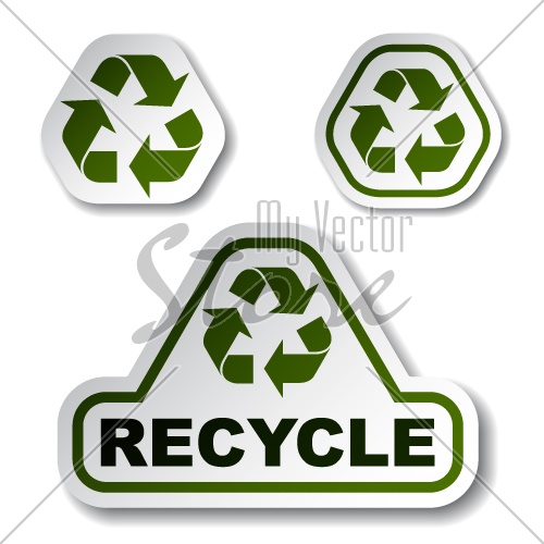 vector recycle green arrow stickers