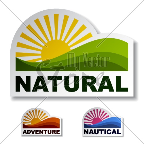 vector natural adventure nautical stickers