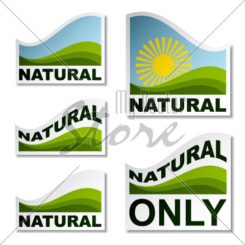 vector natural landscape stickers