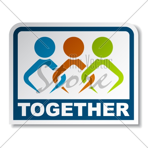 vector together joined people sticker