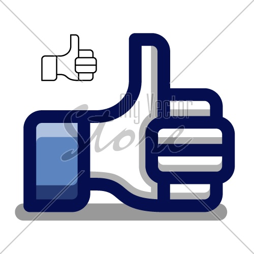 vector thumb up blue hand symbol