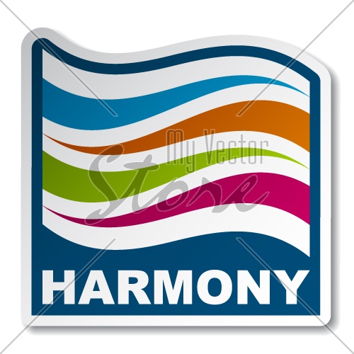 vector harmony abstract wave sticker