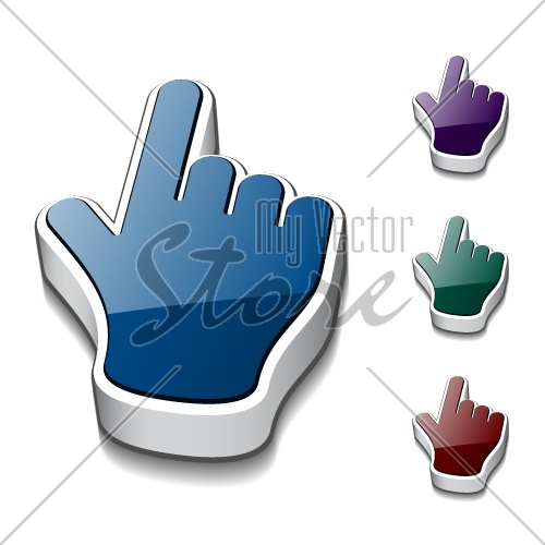 vector 3d hand cursors