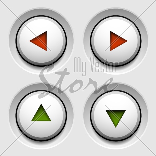 vector arrow white circle buttons