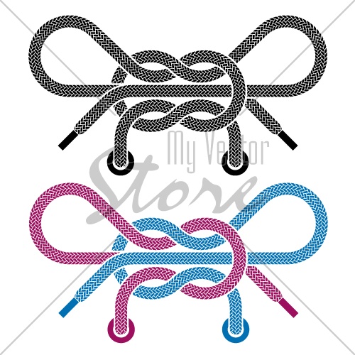 vector shoe lace knot symbols