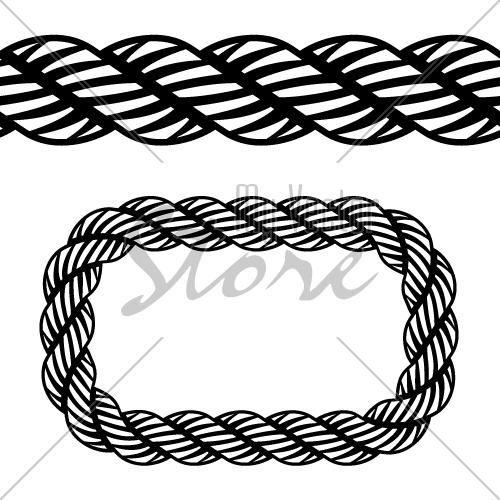 vector seamless black rope symbol