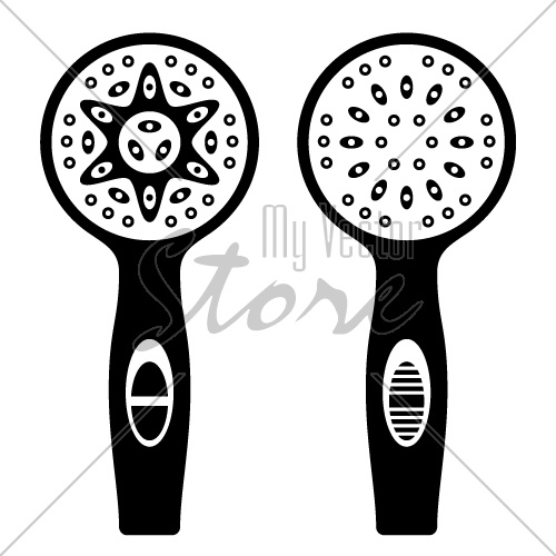 vector shower head black symbols