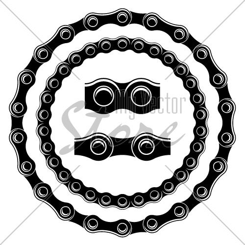 vector bicycle chain seamless silhouettes