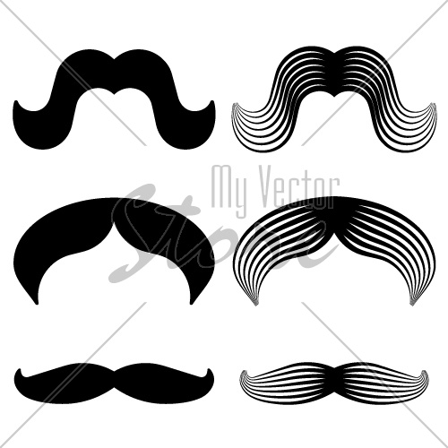 vector mustache vintage black icons