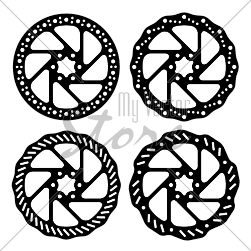 vector bike brake disc black silhouette