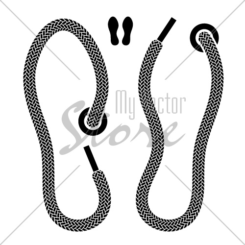 vector shoelace shoe print symbols