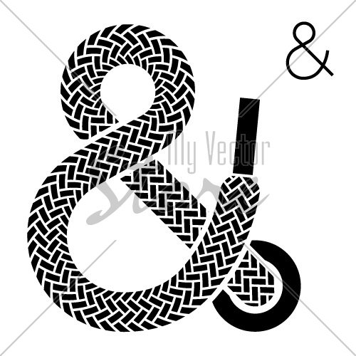vector shoe lace ampersand symbol