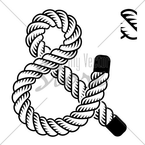 vector black rope ampersand symbol