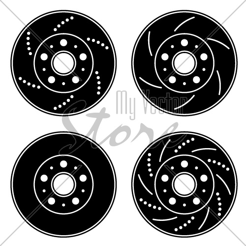 vector brake disc black symbols