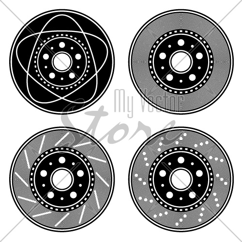vector brake disc black symbols