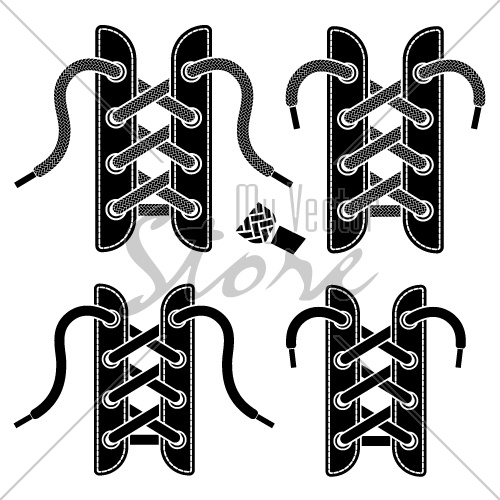 vector shoe lace symbols
