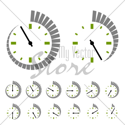 Vector round timer symbols
