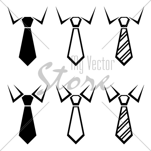 vector tie black symbols