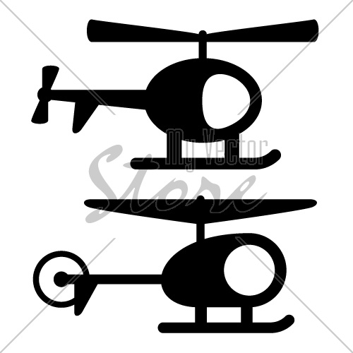 vector helicopter black symbols