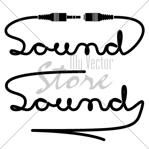 vector jack connectors sound calligraphy