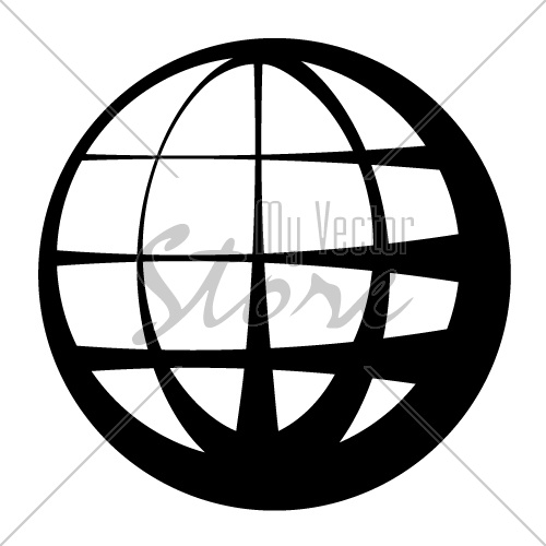 vector globe black symbol