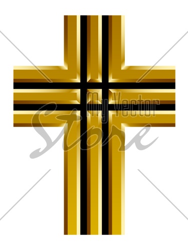 vector golden christian cross