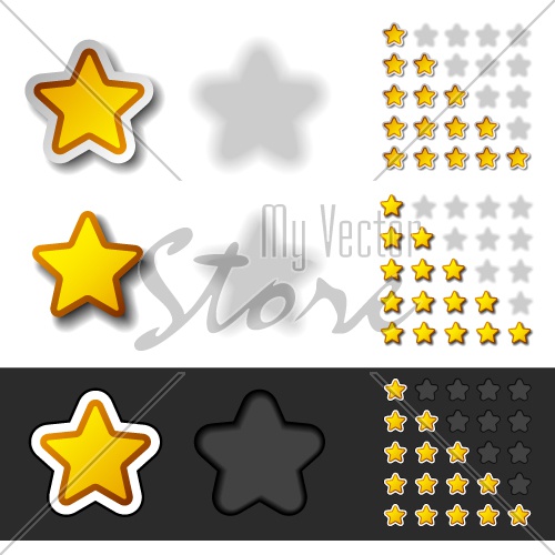 vector yellow rating stars