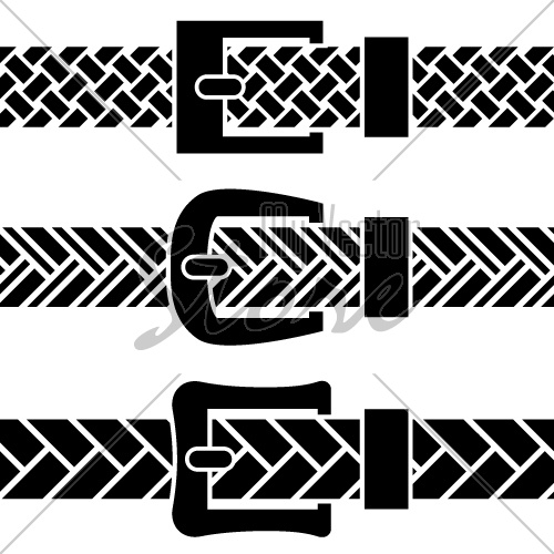vector buckle braided belt black symbols