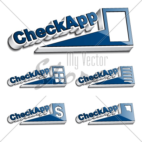 vector 3d check app icon
