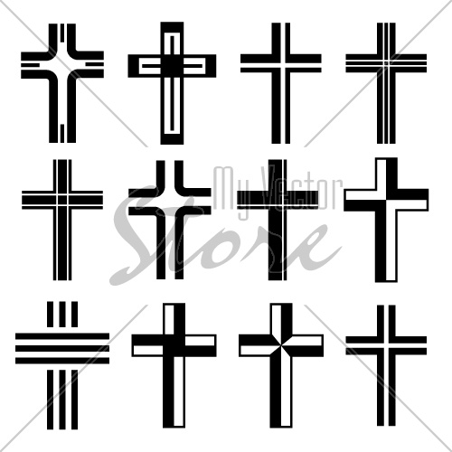 vector christian crosses