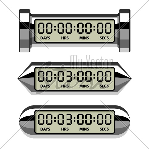 vector chrome LCD counter - countdown timer