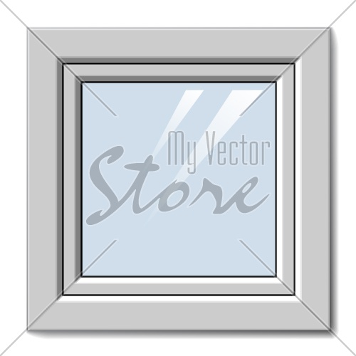 vector white plastic window