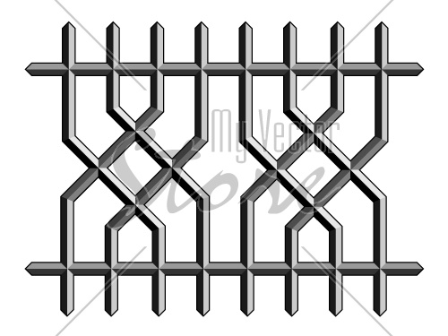 vector metal ornate fence