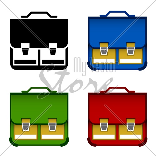 vector school bag icons