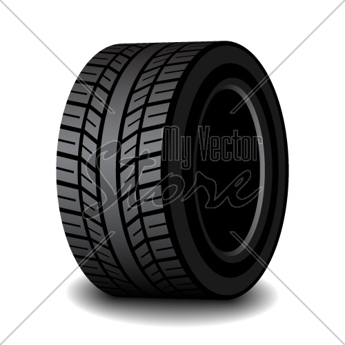 vector rubber tyre with shadow