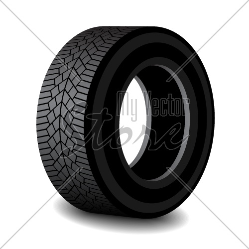vector rubber tyre with shadow