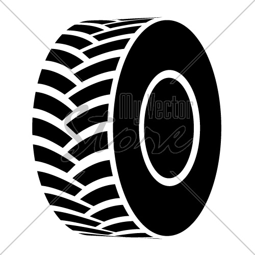 vector black tractor tyre symbol