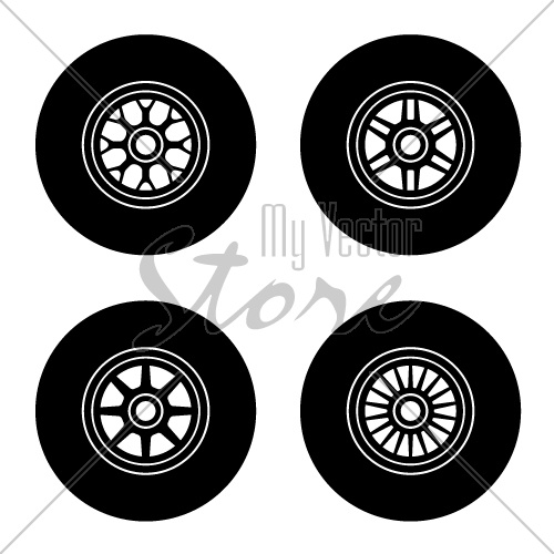 vector F1 wheel symbols