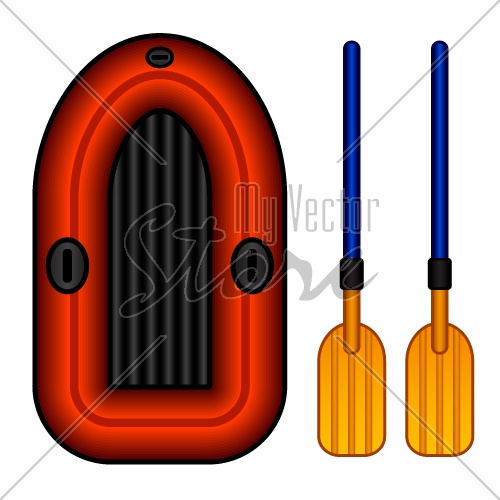 vector inflatable boat with paddles