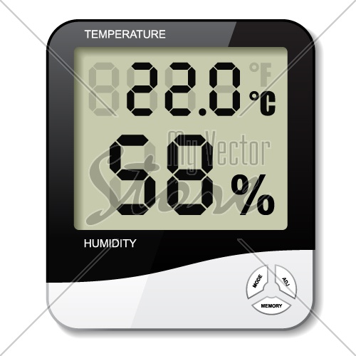 vector digital thermometer hygrometer humidity icon