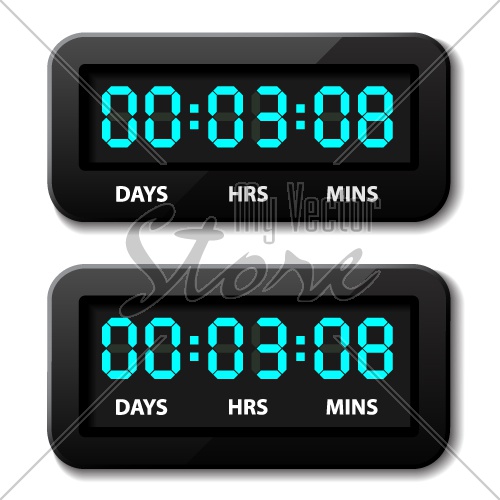 vector glowing digital counter - countdown timer