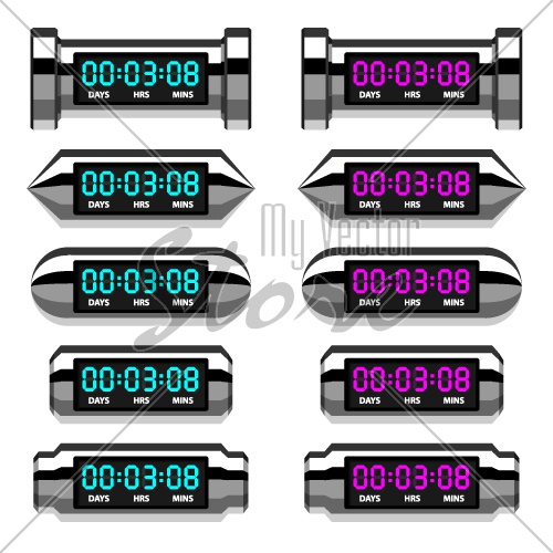 vector chrome glowing digital counter