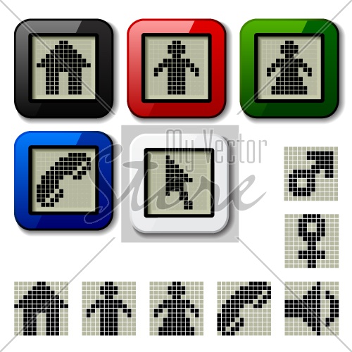 vector LCD display pixel symbols